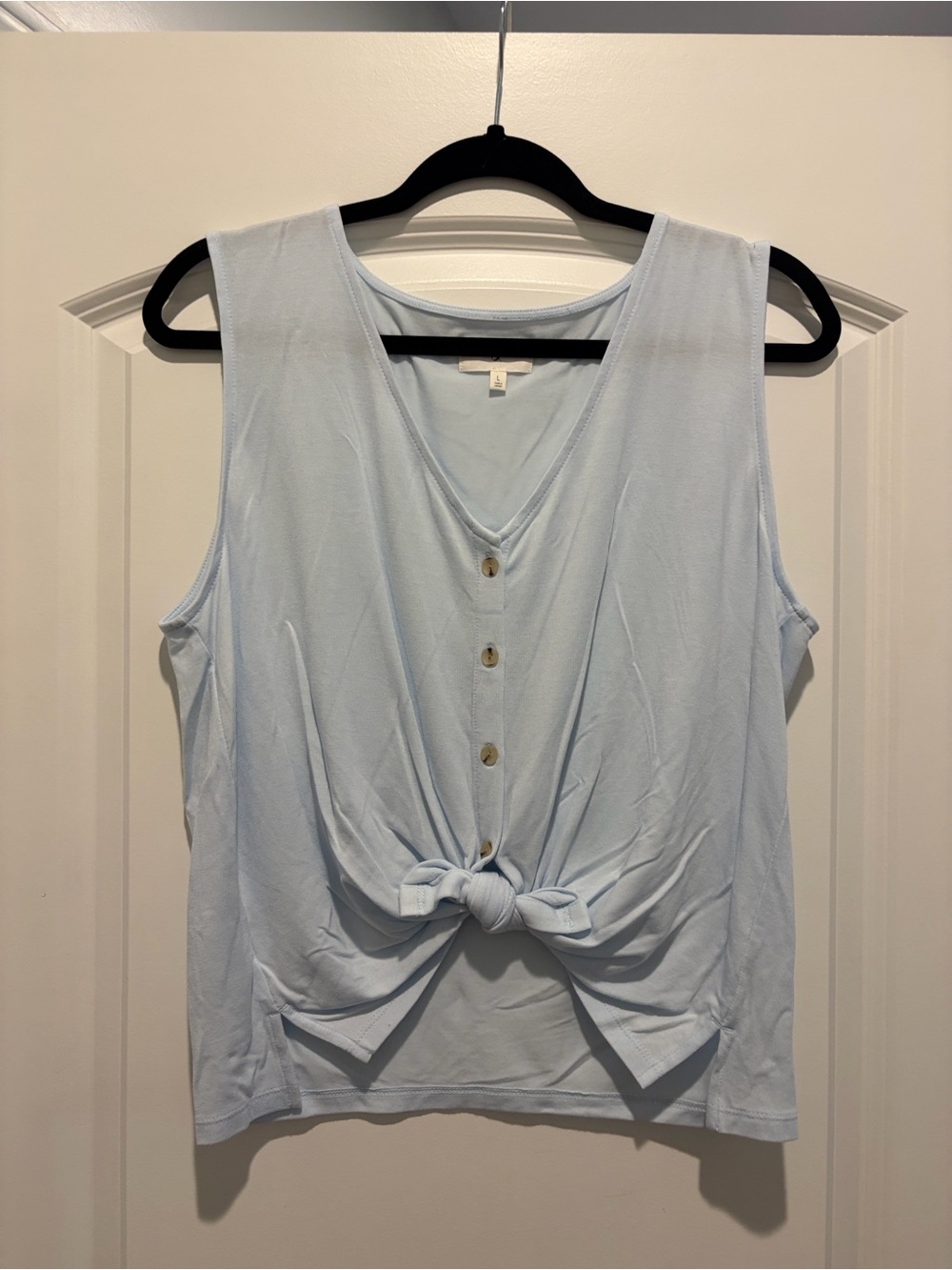 Lou & Grey Pale Blue Tie-Front Sleeveless Tank